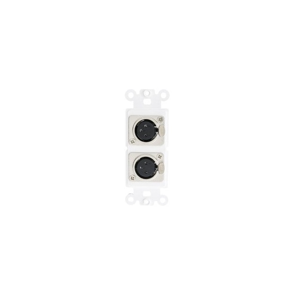 Cable Wholesale Decora Wall Plate Insert, White, Dual XLR Female to Solder Type 301-2005 - main